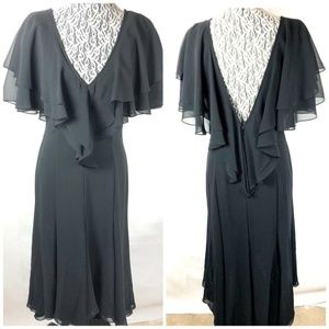 Eletra Casadei Vintage Womens Midi Dress Ruffle 78